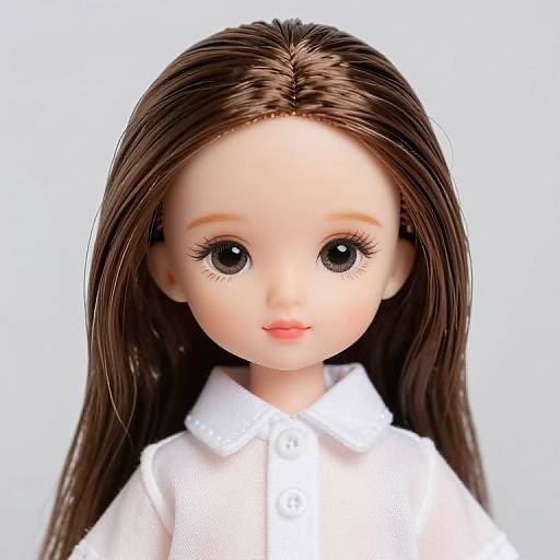 Brown-Haired Female Doll Portrait