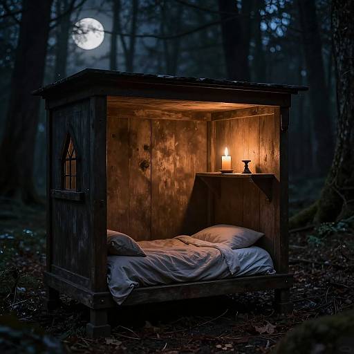 Gothic Monastic Cell at Night