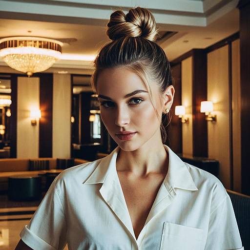 Classic Top Knot in Luxury Lobby