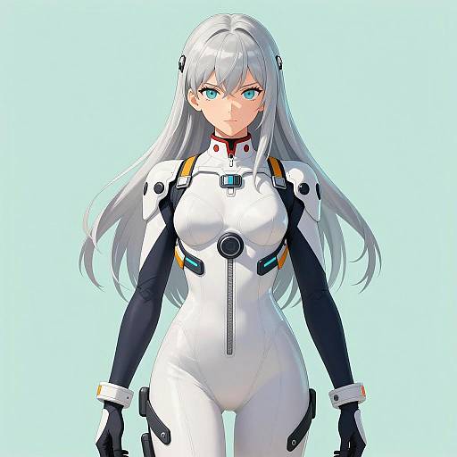 Futuristic Ace Pilot in Shonen Style