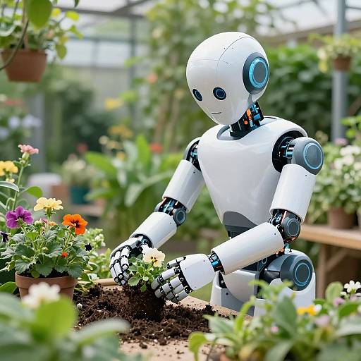 Robot Gardening in Lush Garden