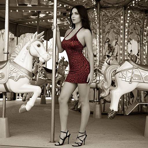 Sexy Woman at Wonderland Carousel