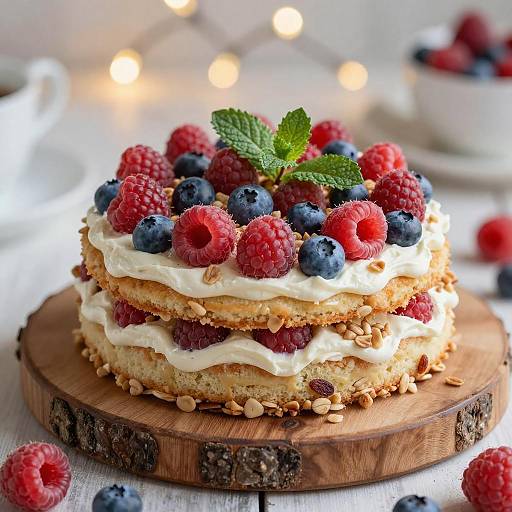 Rustic Layered Berry Granola Cake