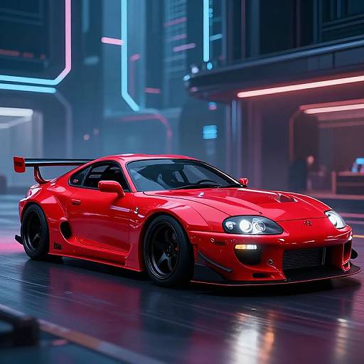 Glossy Red Toyota Supra MK4 Liberty Walk