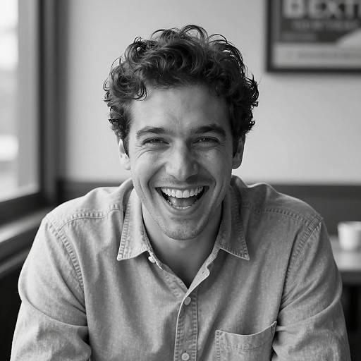 Joyful Black and White Portrait