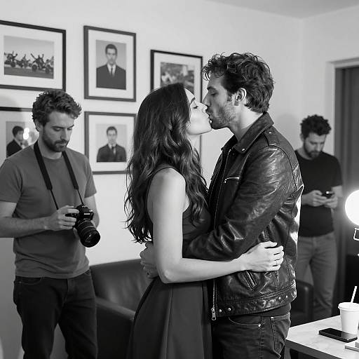 Couple Kissing During Photoshoot