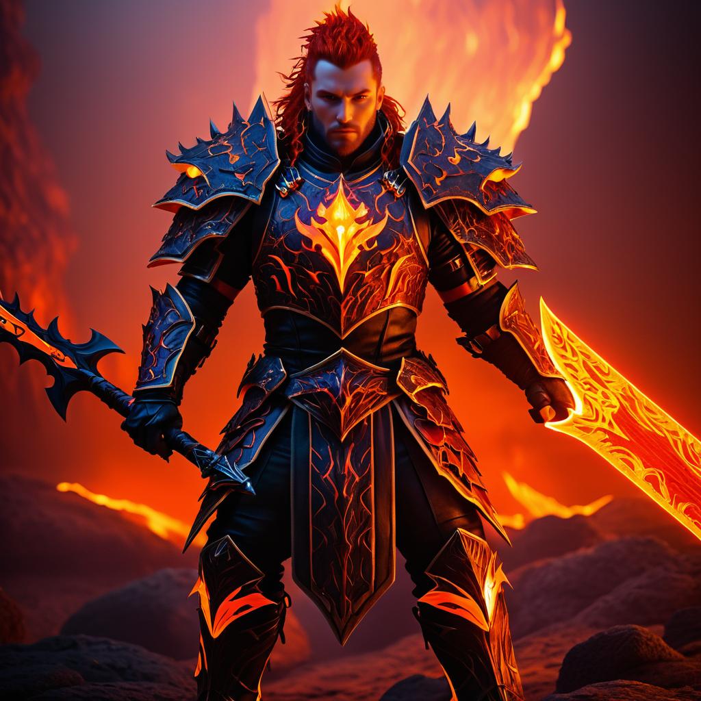 Epic Portrait of Kael, Fire Realm Lord