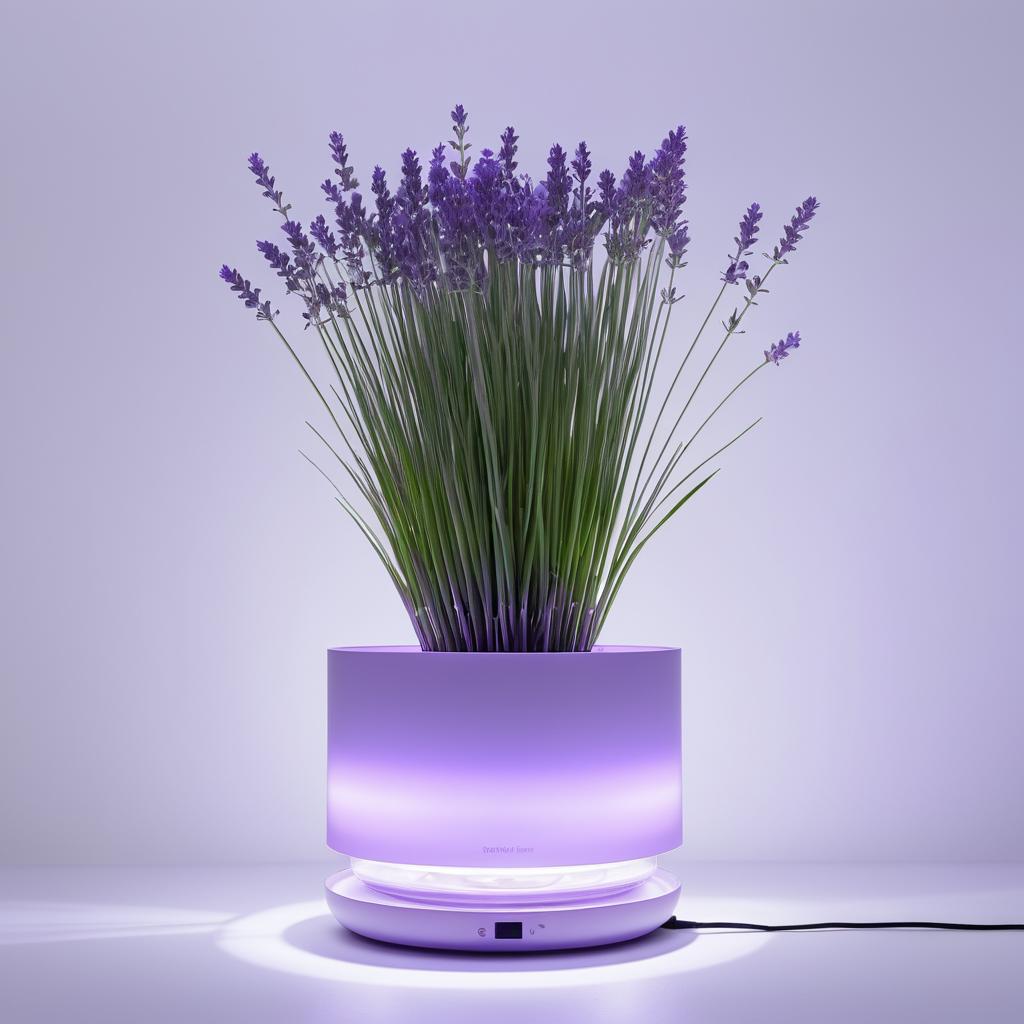 Lavender in Modern Industrial Design Pot