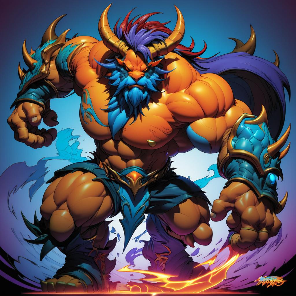 Vibrant Mythical Creature in Joe Madureira Style