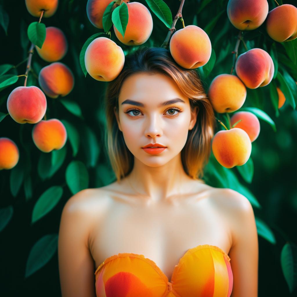 Vibrant Portrait of a Peach Girl