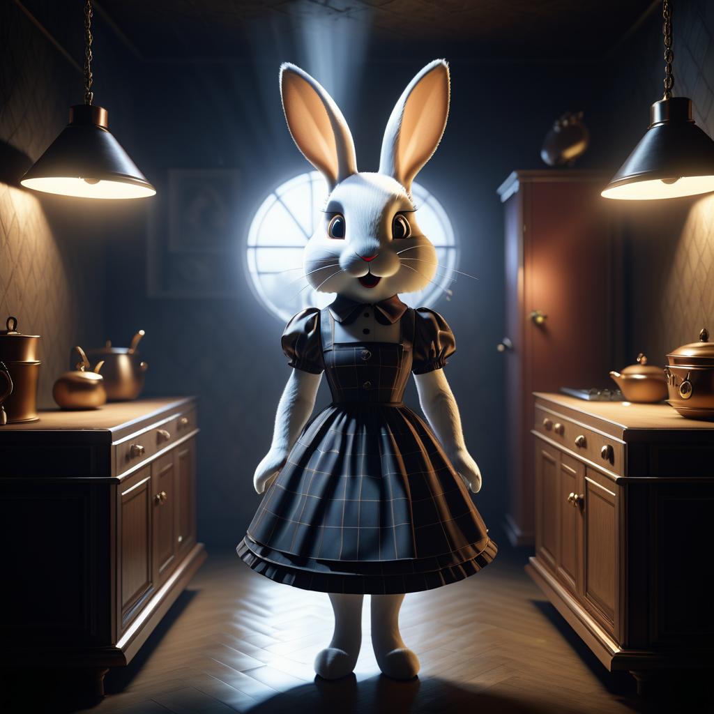 Surreal Female Rabbit in Camera Obscura