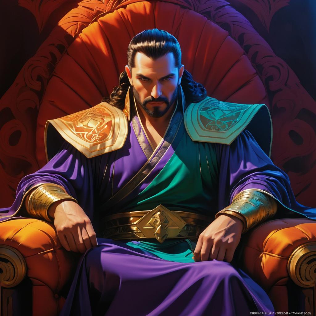 Glorious Ancient King in Heroic Portrait