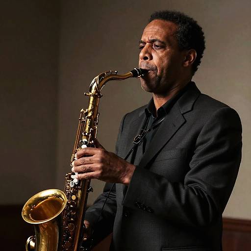 Matisse-Style Soulful Jazz Saxophonist Portrait