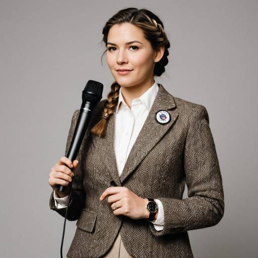 Female news reporter with microphone