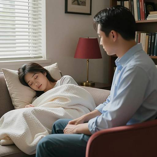 Contemplative Scene of Man and Woman