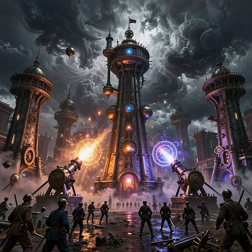 Fantasy WW1-Steampunk City Siege