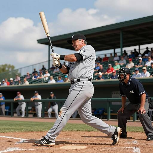 Intense Batter in Crowded Stadium Action