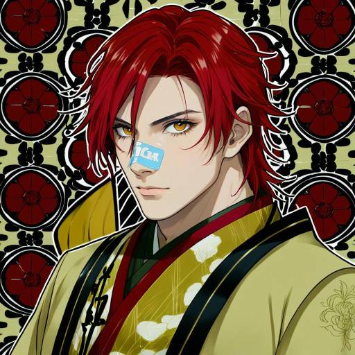 Illustration of Aizen kunitoshi, touken ranbu in the style of Mizukoshi (marumi)