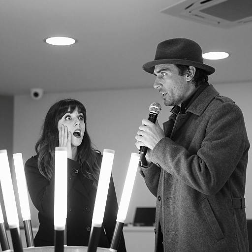 Dramatic Black and White Portrait Scene