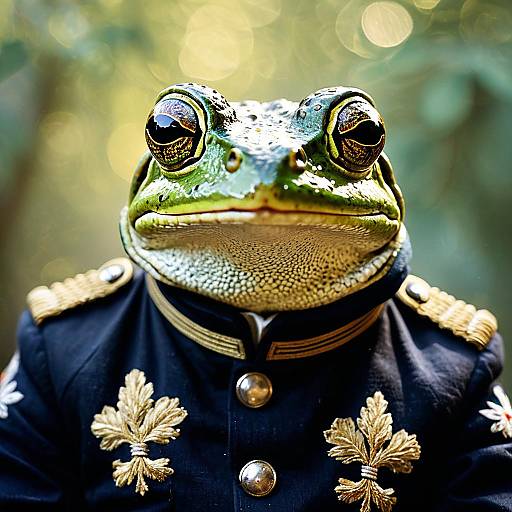 Indow Tree Frog in Embroidered Military Jacket