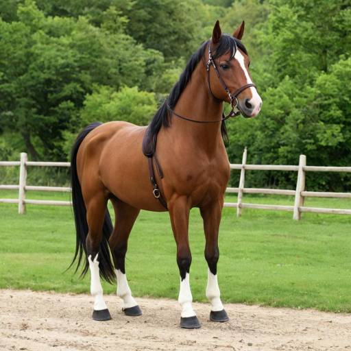 Elegant Chestnut Horse in Scenic Setting Elegant Chestnut Horse in Scenic Setting