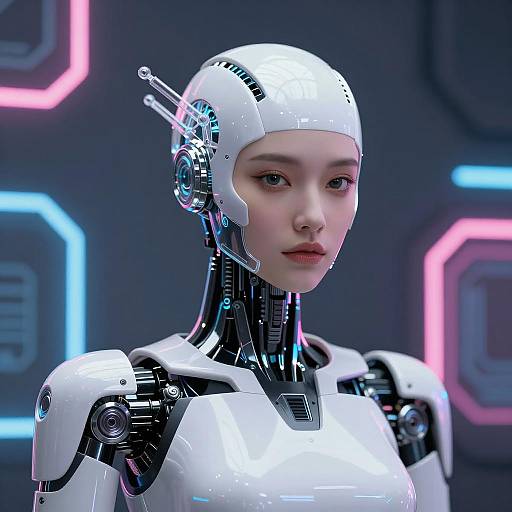 Futuristic Female Robot Portrait