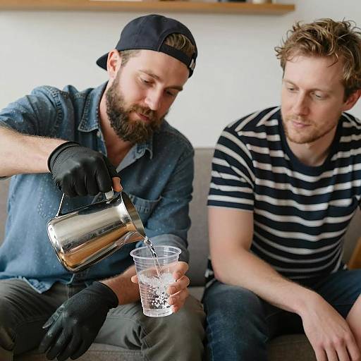 Two Men in a Cozy Living Room Scene