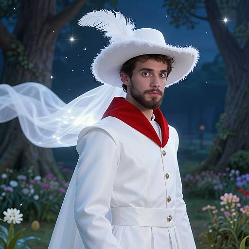 Elegant Moonlit Garden Gentleman