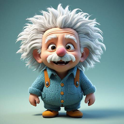 Cute Cartoon Character Inspired by Albert Einstein