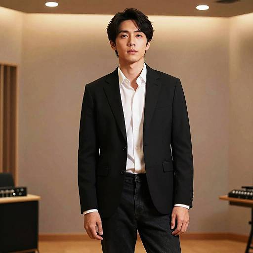 Elegant Male Musician in Studio