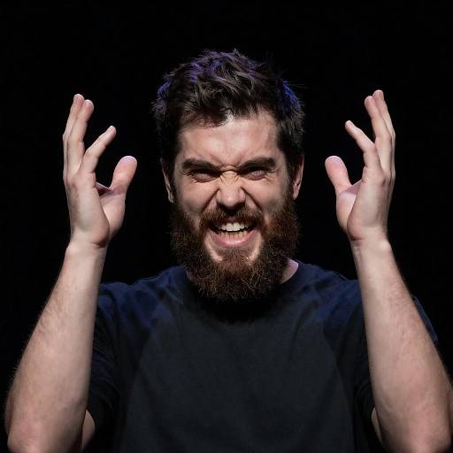 Intense Portrait of a Bearded Man