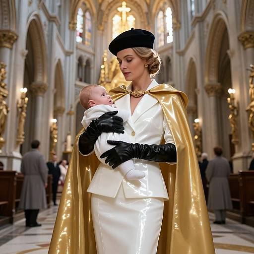 Majestic Woman in Opulent Cathedral