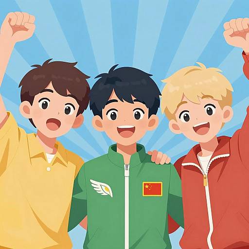 Triumphant Trio Celebrating Together