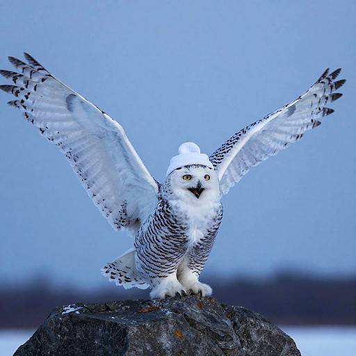 Majestic Snowy Owl in Twilight