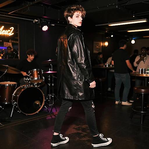 Backlit Non-Binary Musician in Jazz Club