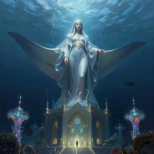 Ethereal Manta Ray Oracle of the Abyss