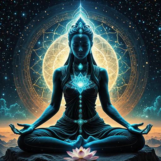 Quantum Sage Deity Meditating in Lotus Asana