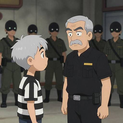 Dramatic Confrontation in Smoky Setting