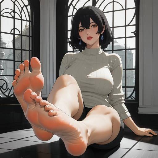 Barefoot Elegance in NieR Automata Style