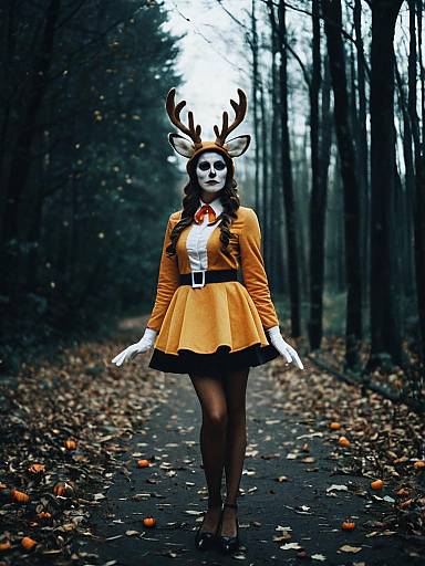 Woman in Bambi Halloween Costume