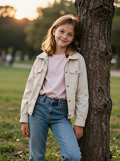 Golden-Hour Park Portrait of a Girl
