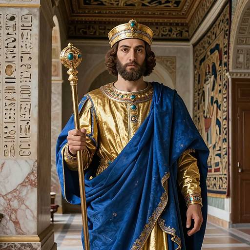 Vizier in Blue and Gold Robes