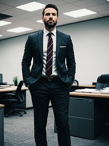 Man in Office Suit Pose