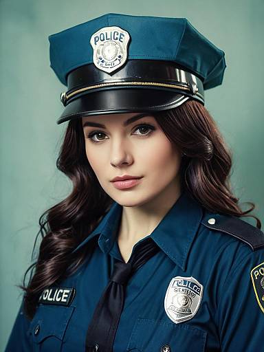 Photorealistic Police Cosplay Festival Portrait