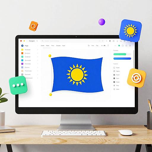 Futuristic Flag Designer Workspace