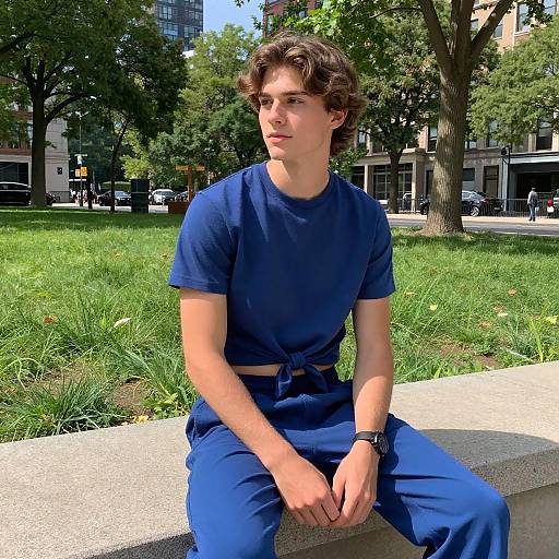 Stylish Young Man in Vibrant Park