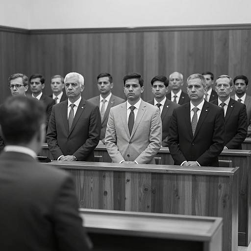 Courtroom Gathering of Eleven Men