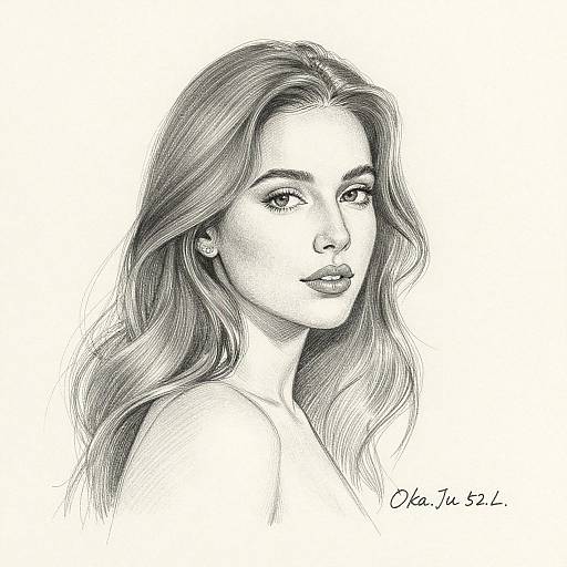 Detailed Pencil Sketch of Woman