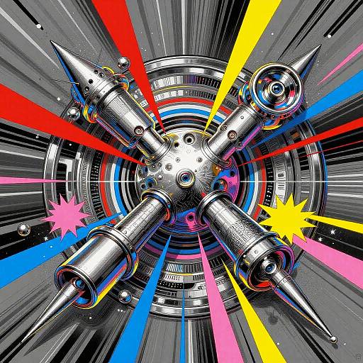 Futuristic Metallic Comic Abstract