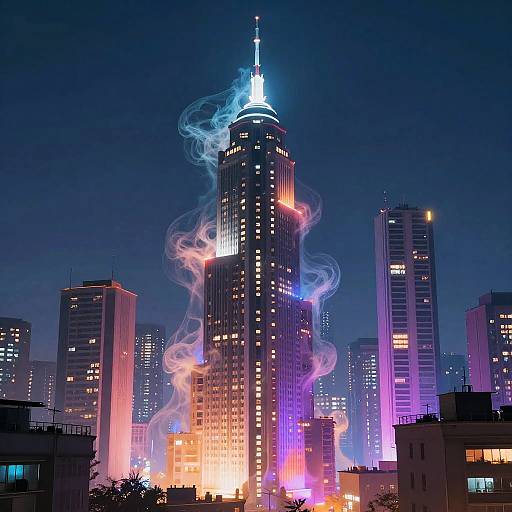 Ethereal Cyberpunk Diffusion Cityscape